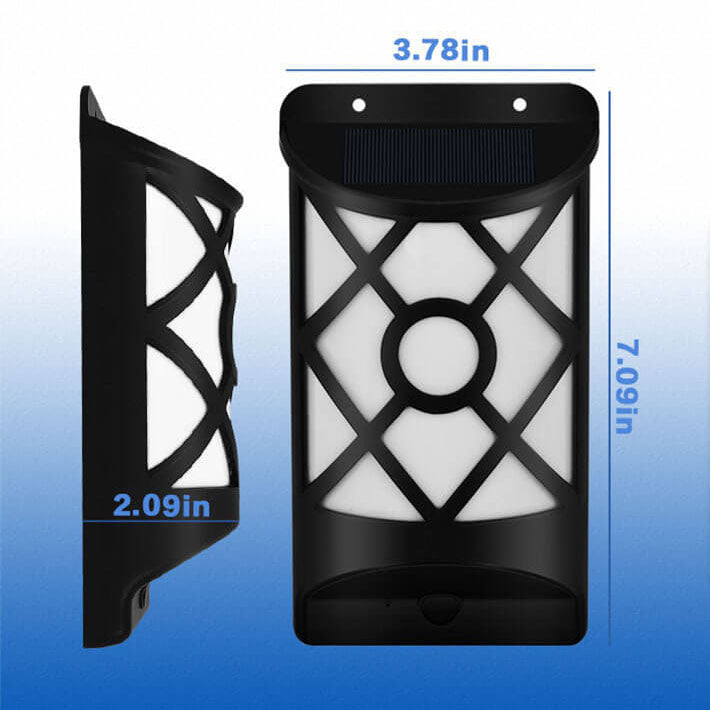 Skanto | Solar Flame Halv Søyle LED Utendørs Sensor Vegglampe