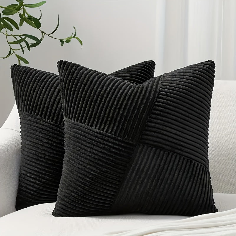 Skanto | NordLiv Putetrekk Sett | Boho Stil | Myk Cord | 2 stykker, 45×45 cm, 50x50cm