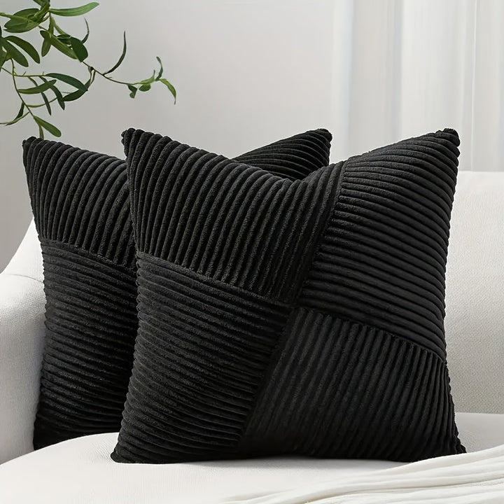 Skanto | NordLiv Putetrekk Sett | Boho Stil | Myk Cord | 2 stykker, 45×45 cm, 50x50cm