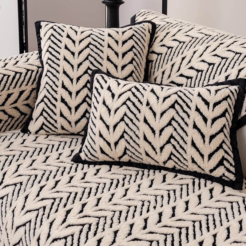 Premium Varm Hveteøre Plush Anti-Slip Sofa Deksel | Skanto