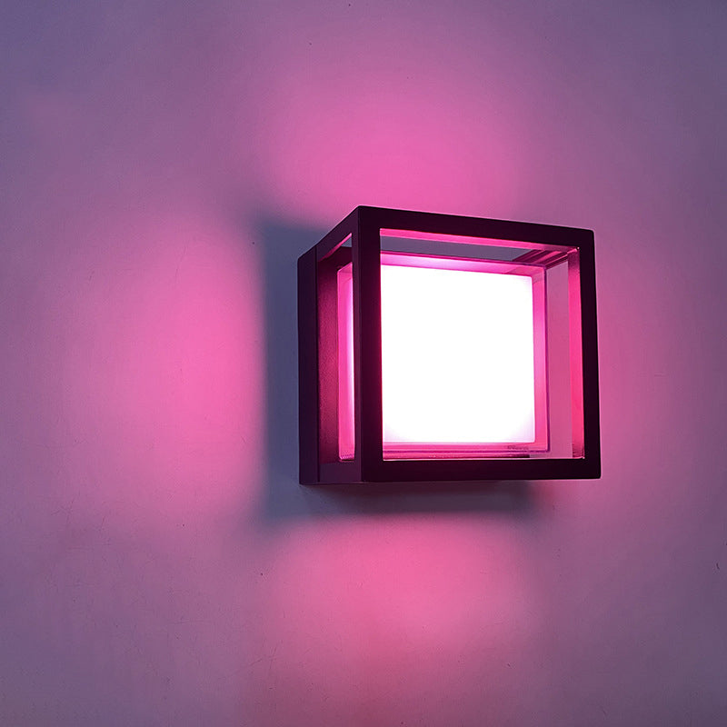 Moderne Minimalistisk Vanntett Firkantet Aluminium Akryl LED Utendørs Vegglampe For Hage | Skanto