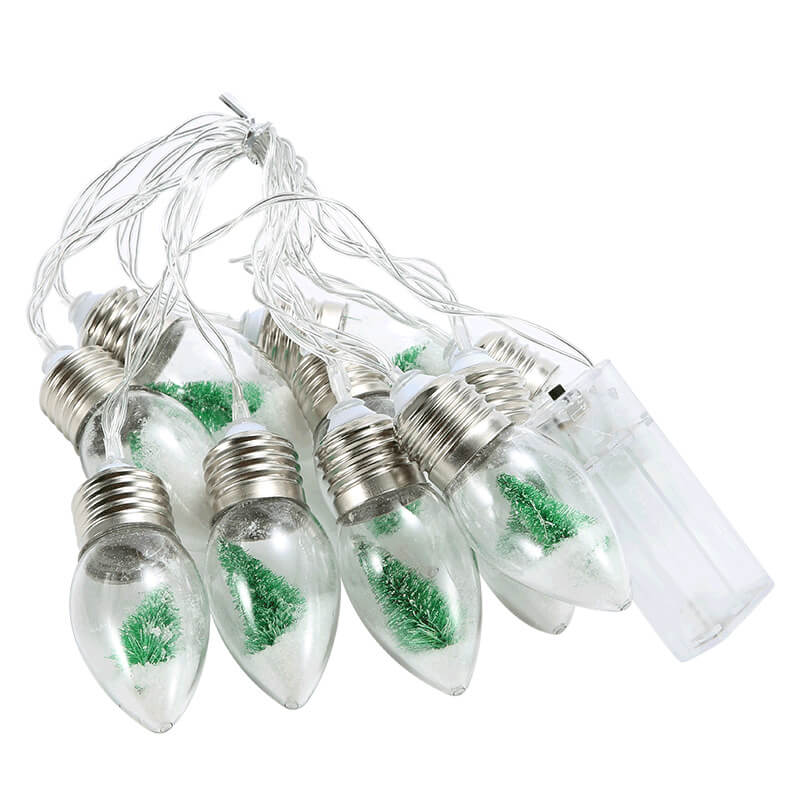 Skanto | LED Ønskebottle Glødelampe Juletre Snø Batteriboks Dekorativ Snorlys