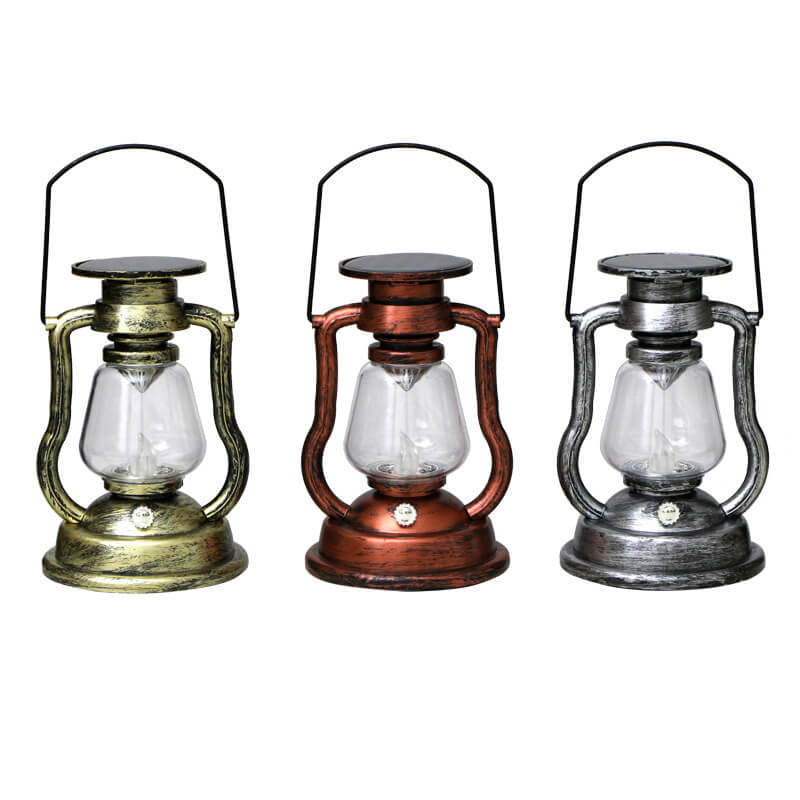 Solar Retro Kerosene Lampe Hest Lampe LED Utendørs Hage Patio Dekorasjon Bærbar Flamme Stearinlys Lys | Skanto
