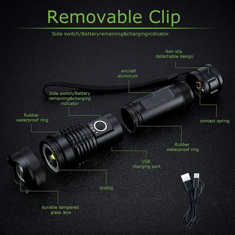 Vanntett Usb oppladbar Blitslykt | Skanto