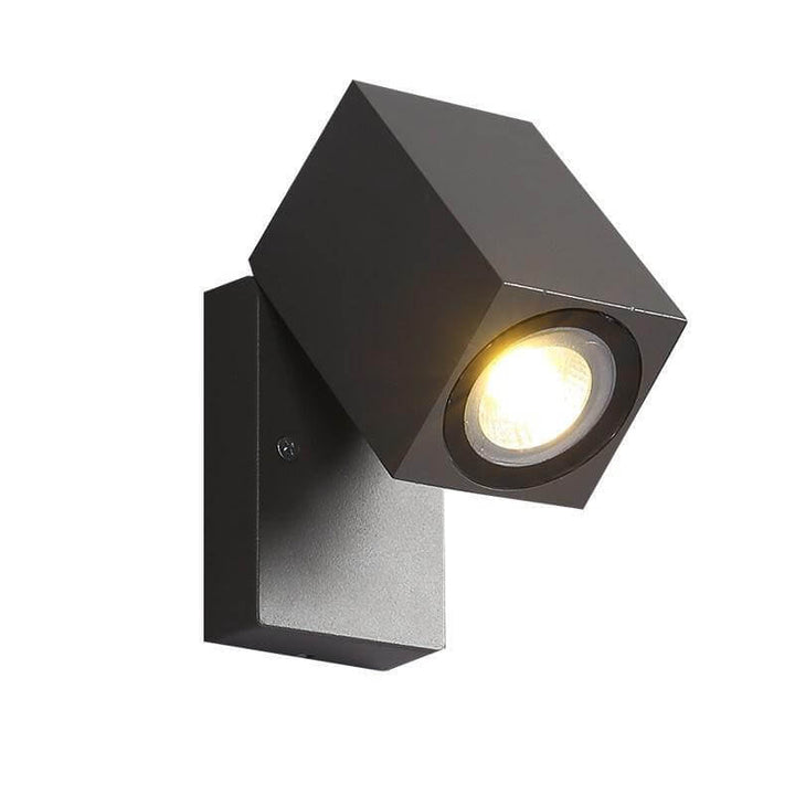 Moderne, vanntett, firkantet LED-vegglampe for utendørs bruk med justerbar vinkel