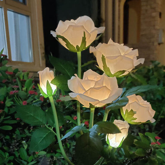 Norvo | Solar Enkel Silke Rose LED Ute Plen Dekorativ Bakke Lys