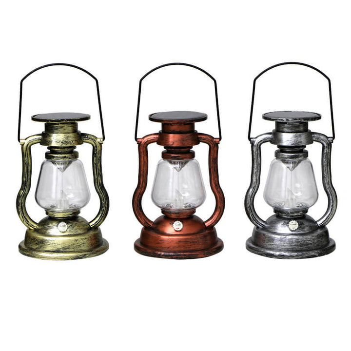 Solcelledrevet retro parafinlampe, hestelampe, LED utendørsbelysning for hage og terrasse, bærbar flammelyslampe
