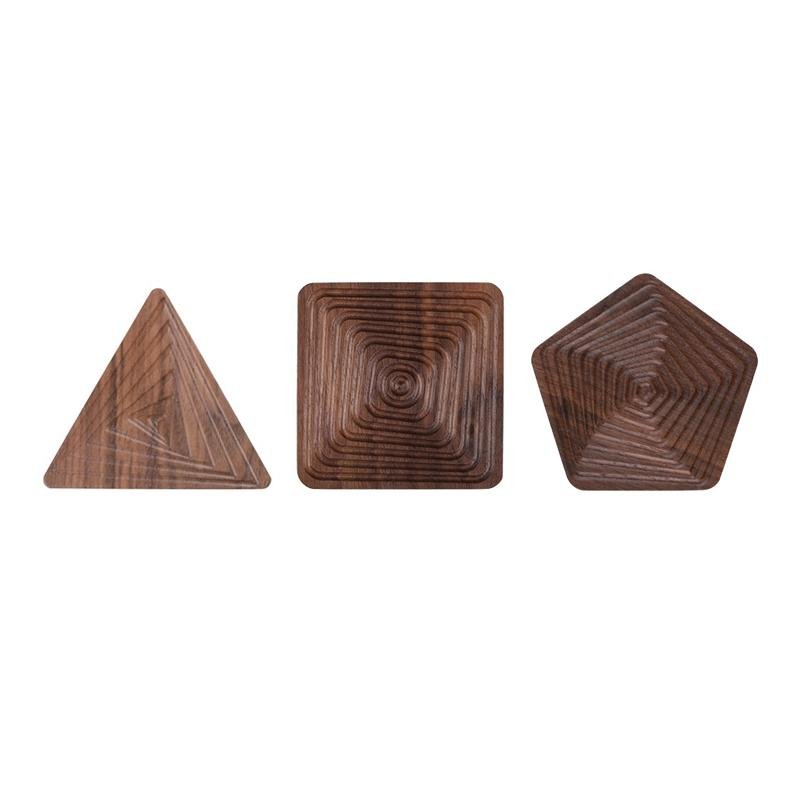 Creative Coasters – Svart valnøtt i unike former Skanto