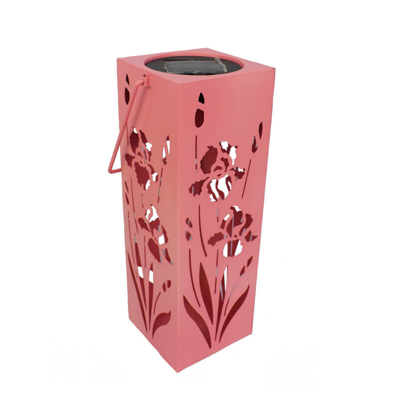Skanto | Solar Butterfly Rose Pattern Hollow Column LED Utendørs Vanntett Dekorativ Lampe
