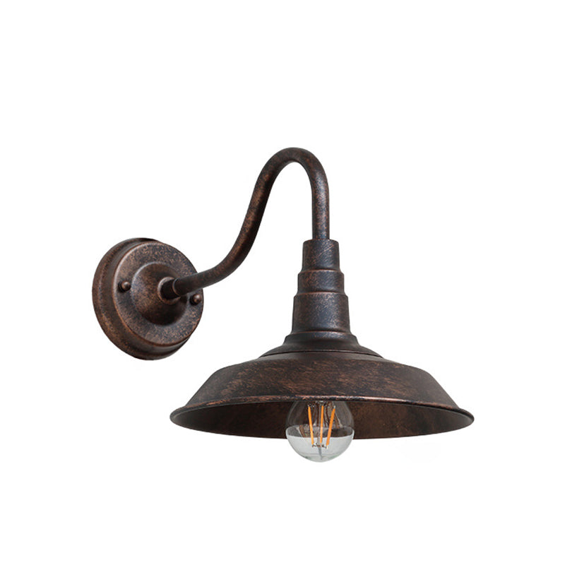 Skanto | Noctura Klassisk Vegglampe | Vintage Design | Jernramme med Rund Glasskjerm | 1-Lys Spisestue Belysning