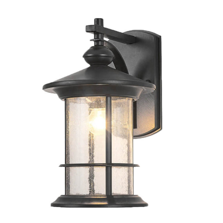 Industriell vintage vegglampe med bobleglassøyle, 1 lyskilde, vanntett, for utendørs bruk