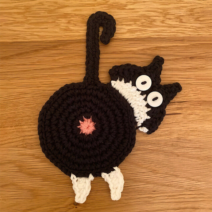 Morsomme katt rumpe coasters katt rumpe kopp matte strikket gave til kattefans | Skanto