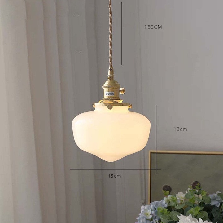 Skanto | Vintage Messing Lantern Glass Pendel Lys