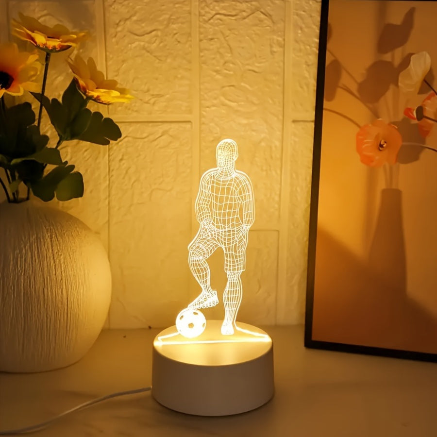 SportGlow - LED Bordlampe med 3D Fotball Design Skanto