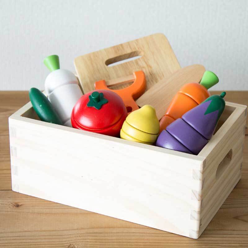 Norvo | MiniChef | Leke matlaging - Treleketøy kjøkken med skjærbare grønnsaker og frukt