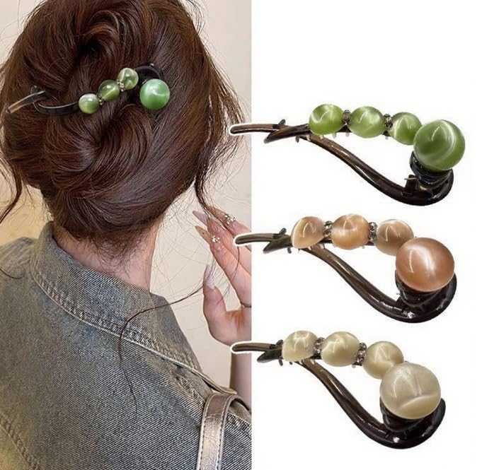 Elegant Rose Pearl Twist Hair Clip Skanto