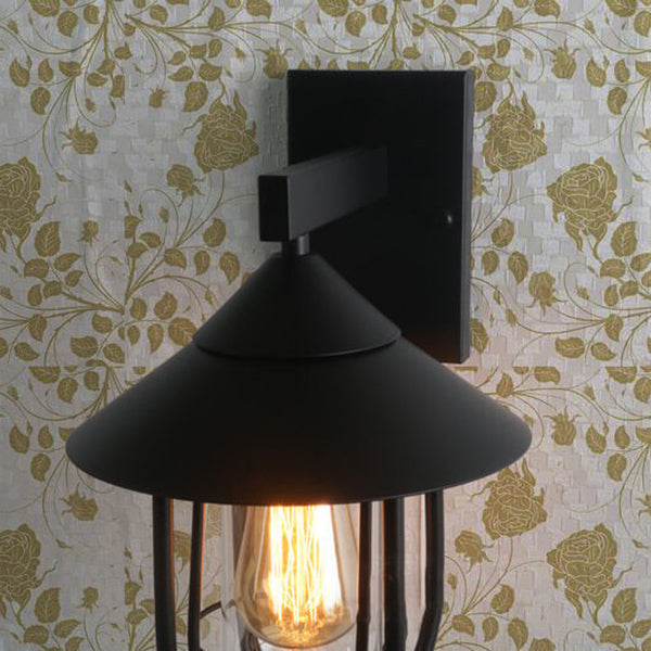 Vintage industriell vegglampe i jern for innendørs og utendørs bruk, 1 lyspære
