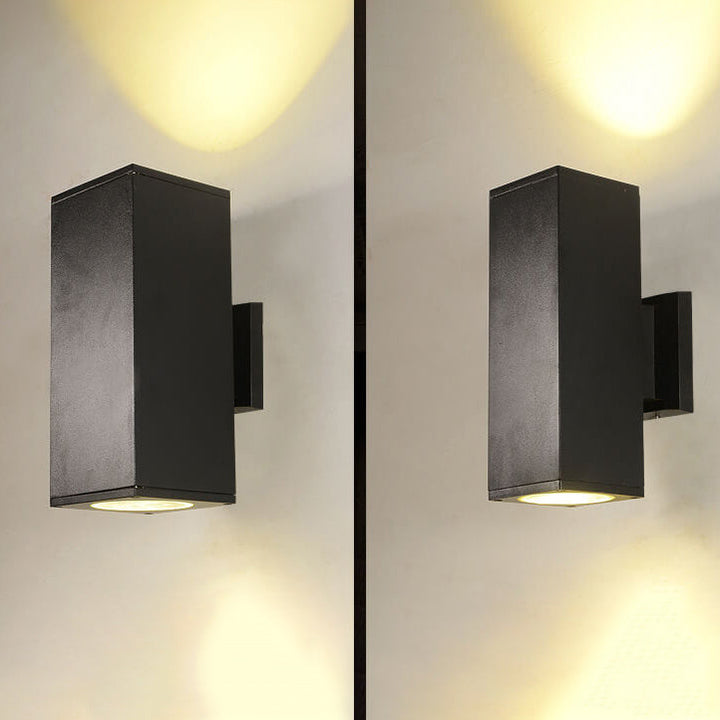 Moderne minimalistisk firkantet søyle LED lysende utendørs vanntett vegglampe | Skanto
