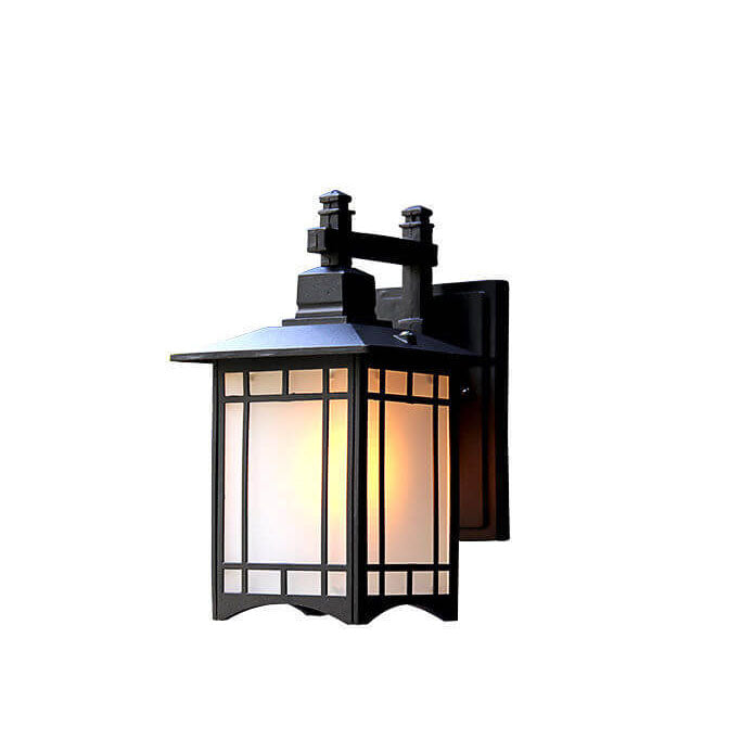 Moderne vanntette solcelle aluminiums kinesisk paviljong form 1-ledd vegglampe | Skanto