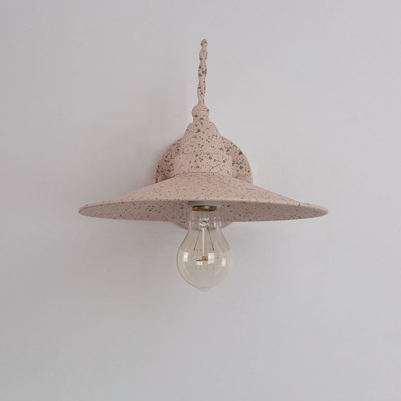 Moderne industriell vanntett metallplate bolle 1-lys vegglampe for utendørs patio | Skanto
