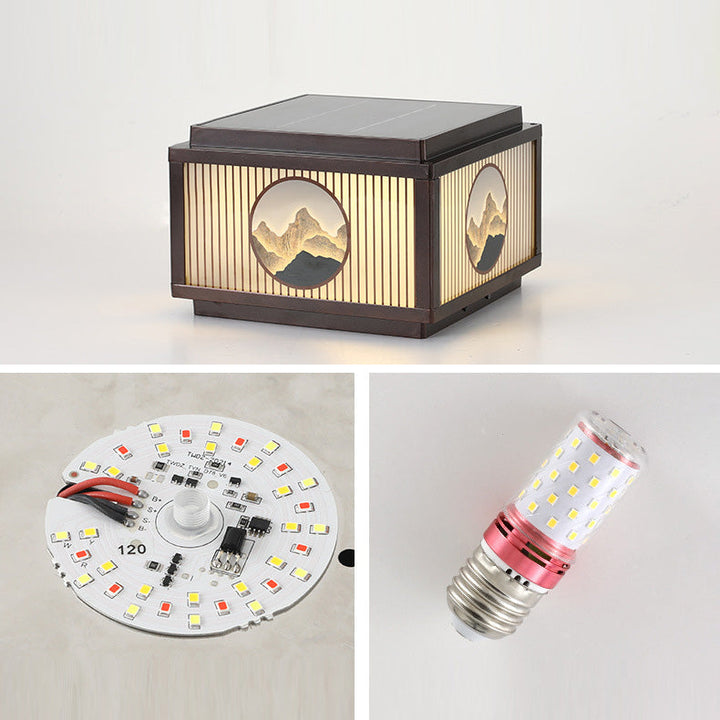 Moderne minimalistiske solvanntette firkantede aluminiums glass LED post hodelys for hage | Skanto