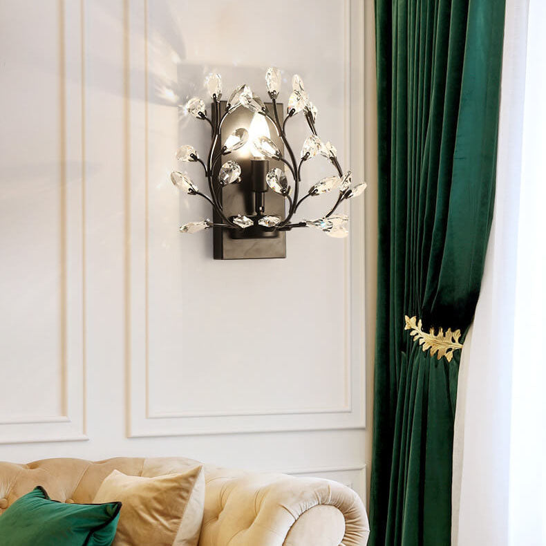 Norvo | Luminis Vegglampe | Luksus Krystall Design | Blad Motif | 1-Lyskilde & Moderne