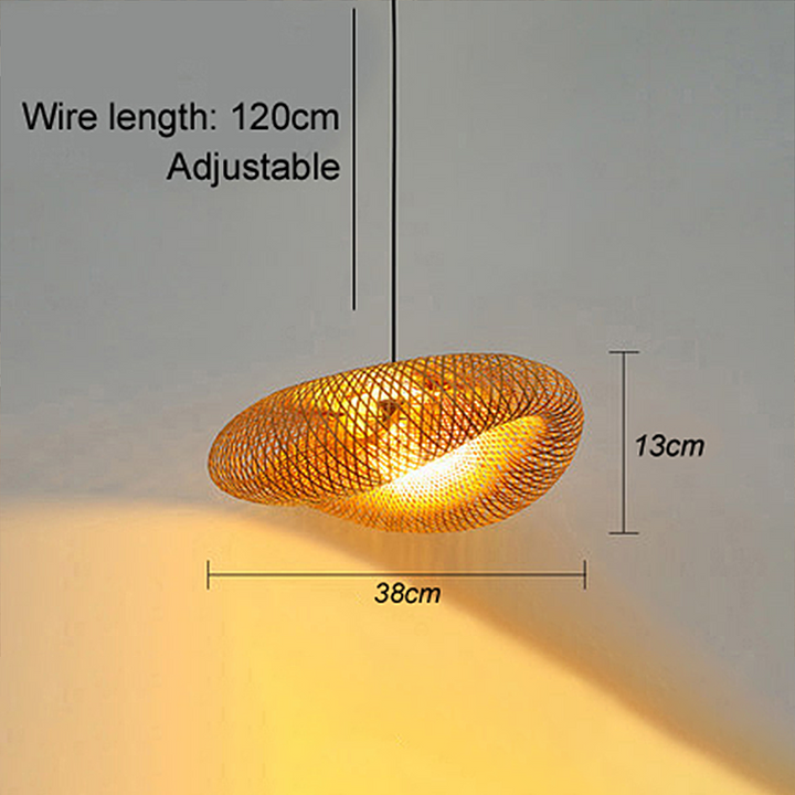 Skanto | Rattanvevd Bambus - Pendellampe - Led - Lys