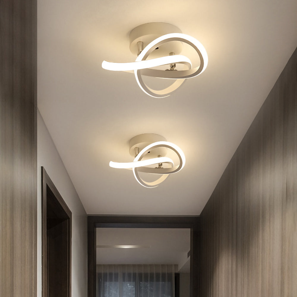 Deckenleuchte med LED-belysning, svart metallrahmen