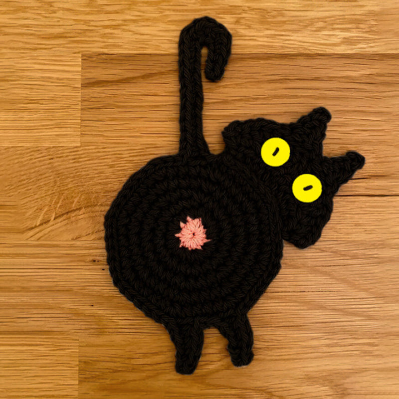 Morsomme katt rumpe coasters katt rumpe kopp matte strikket gave til kattefans | Skanto