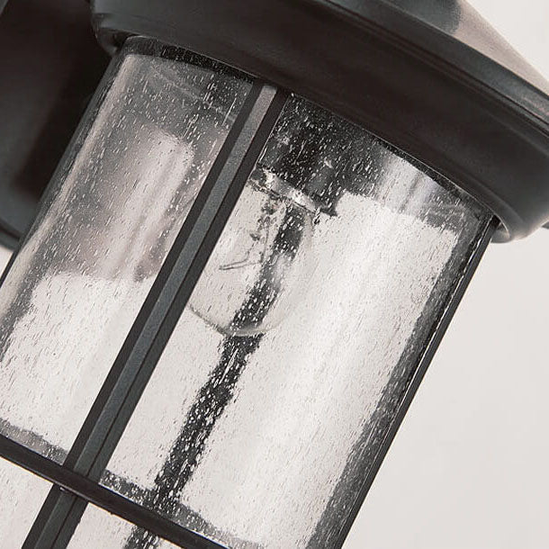 Industriell vintage vegglampe med bobleglassøyle, 1 lyskilde, vanntett, for utendørs bruk