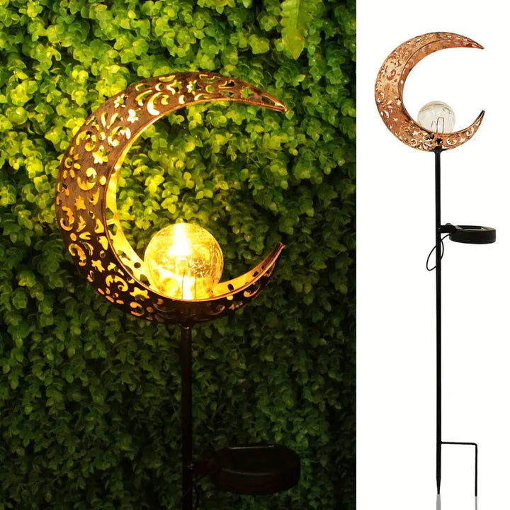 Skanto | Solhagen Lys laget av Metall – Vanntett LED Design i Måne, Flamme, Sol eller Stjerneform