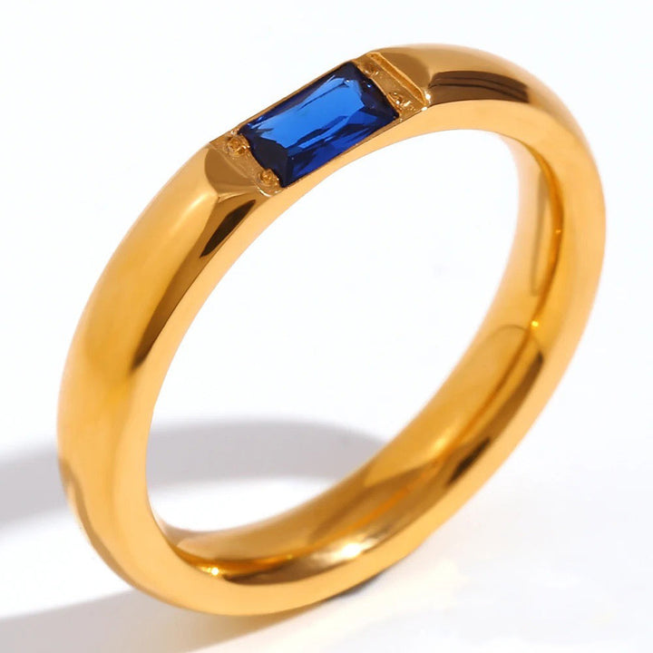 Skanto | 18k Baguette Cut Fødselsstein Ring