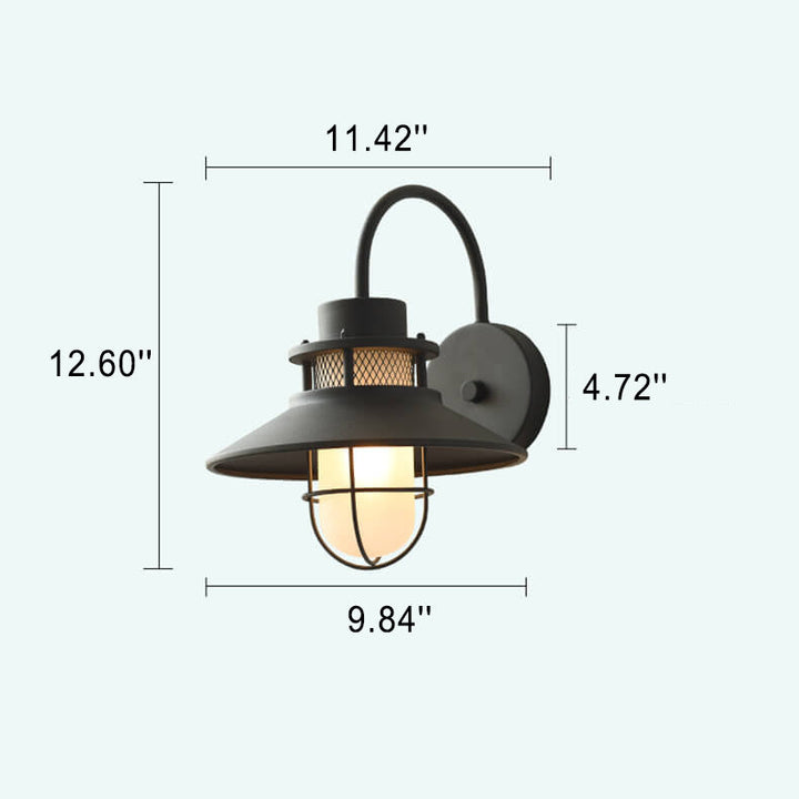 Utendørs Vanntett Jernkropp 1-Lys Utendørs Vegglampe | Skanto