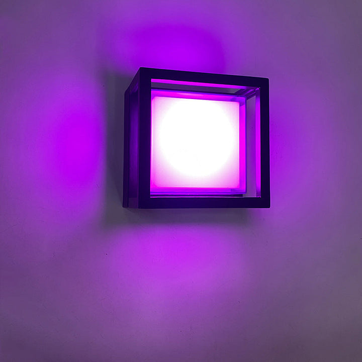 Moderne Minimalistisk Vanntett Firkantet Aluminium Akryl LED Utendørs Vegglampe For Hage | Skanto