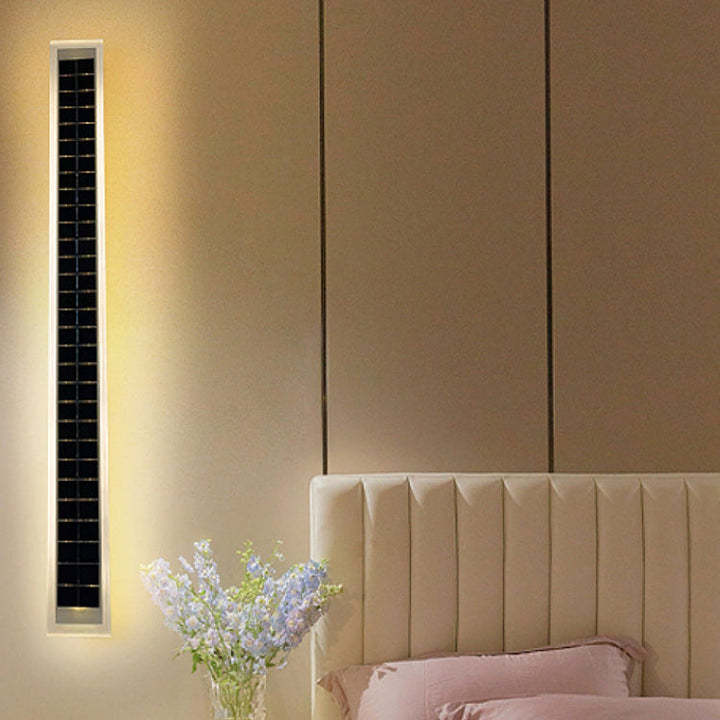Minimalist Utendørs Solrektangulær Strip Vanntett Patio LED Vegglampe | Skanto