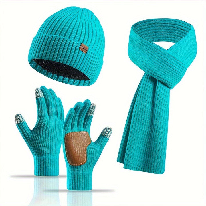 Skanto | Vinter Komfort Sett – Strikket Lue, skjerf og hansker for Unisex