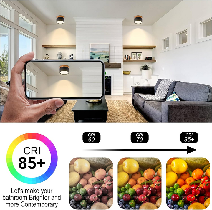 Moderne LED-deckenleuchte, flatenbündig, sylinderformig