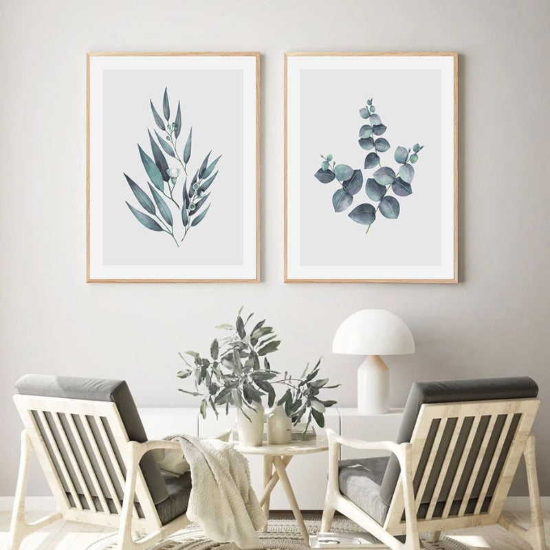 Botaniske blader veggkunst bilder - lerret veggkunst maleri | Skanto