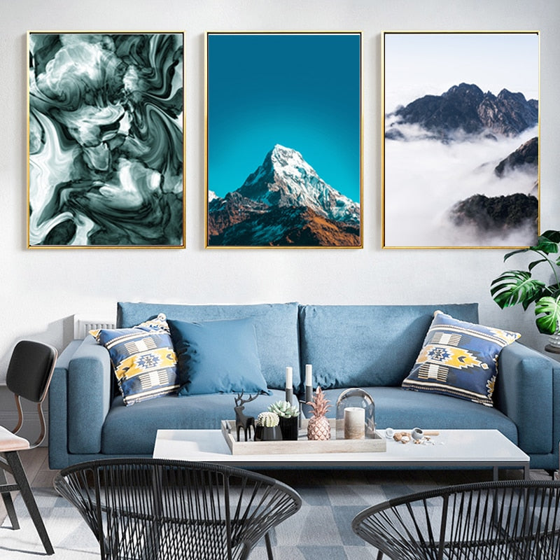 Moderne nordisk fjellandskap – lerretsbilde