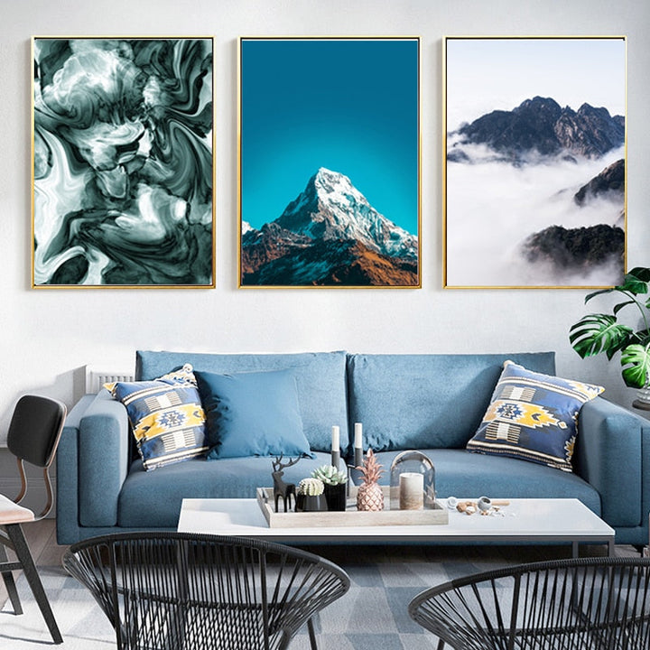 Moderne nordisk fjellandskap – lerretsbilde