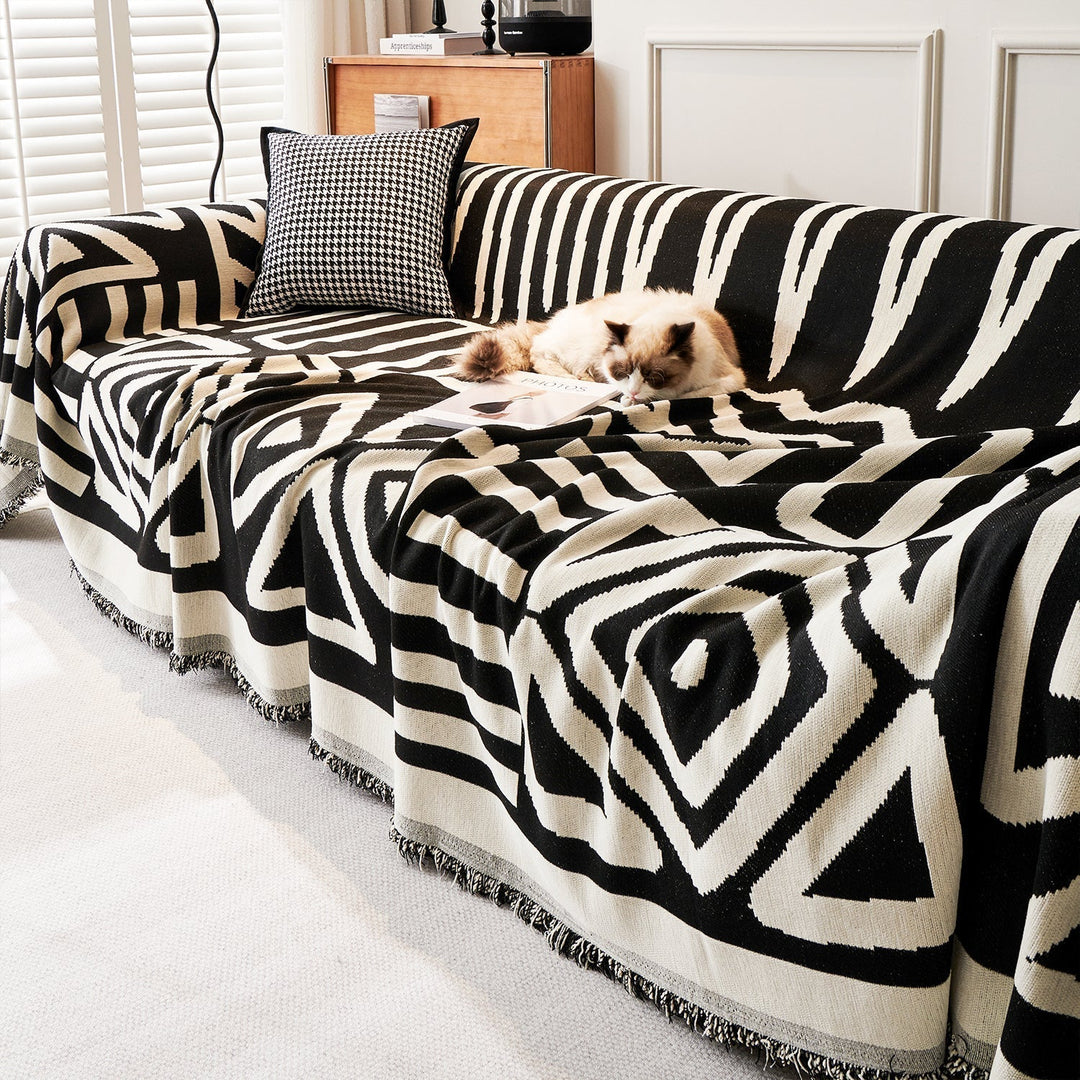 Geometrisk Boho Stil Sofa Trekk - Moderne, Stilig & Holdbar Sofa Beskyttelse | Skanto