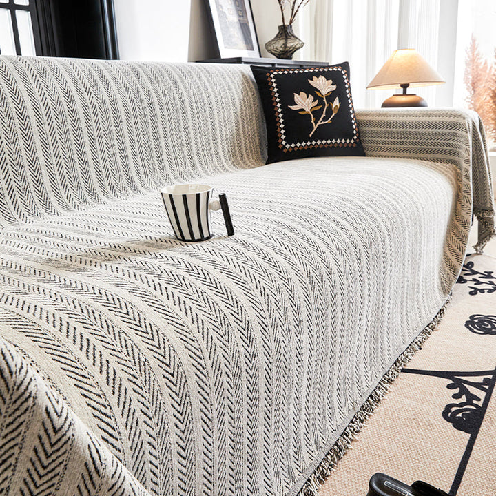Herringbone Mønster Sofa Deksel - Moderne, Stilfullt & Holdbart Sofabeskyttelse | Skanto