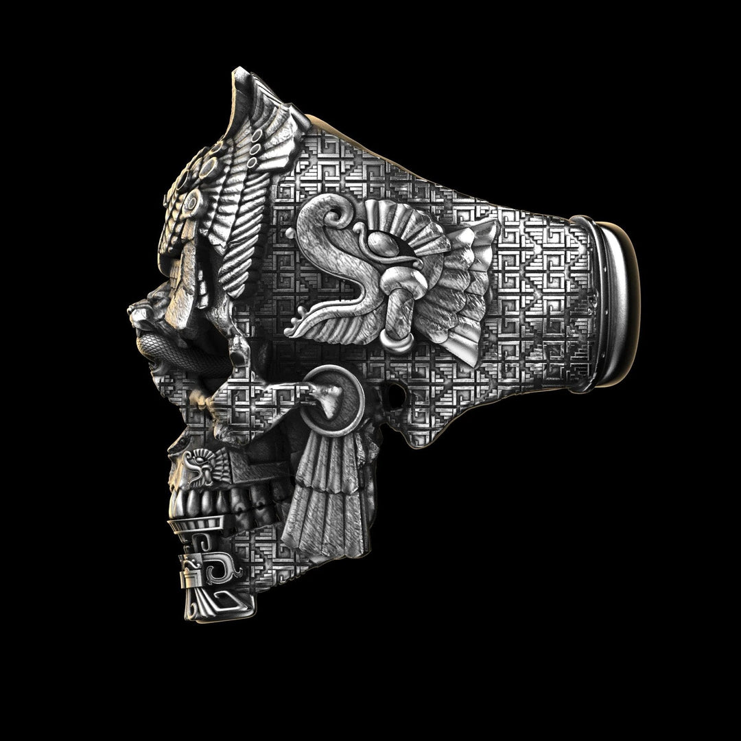 Skanto | Sølv svart skull ring