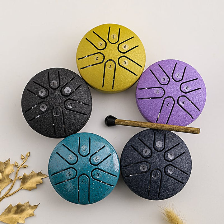 Skanto | BUDDHA STONES MINI STÅL TUNGTROMME 3 TOMMERS LYDHEALING TROMMESETT