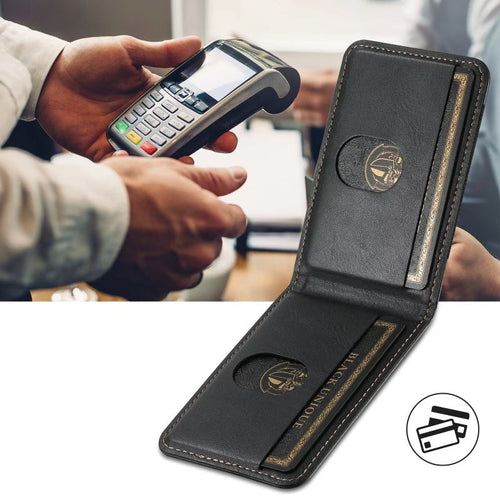 LuxCase lærveske med kortlomme og stativ – Passer for iPhone | Skanto