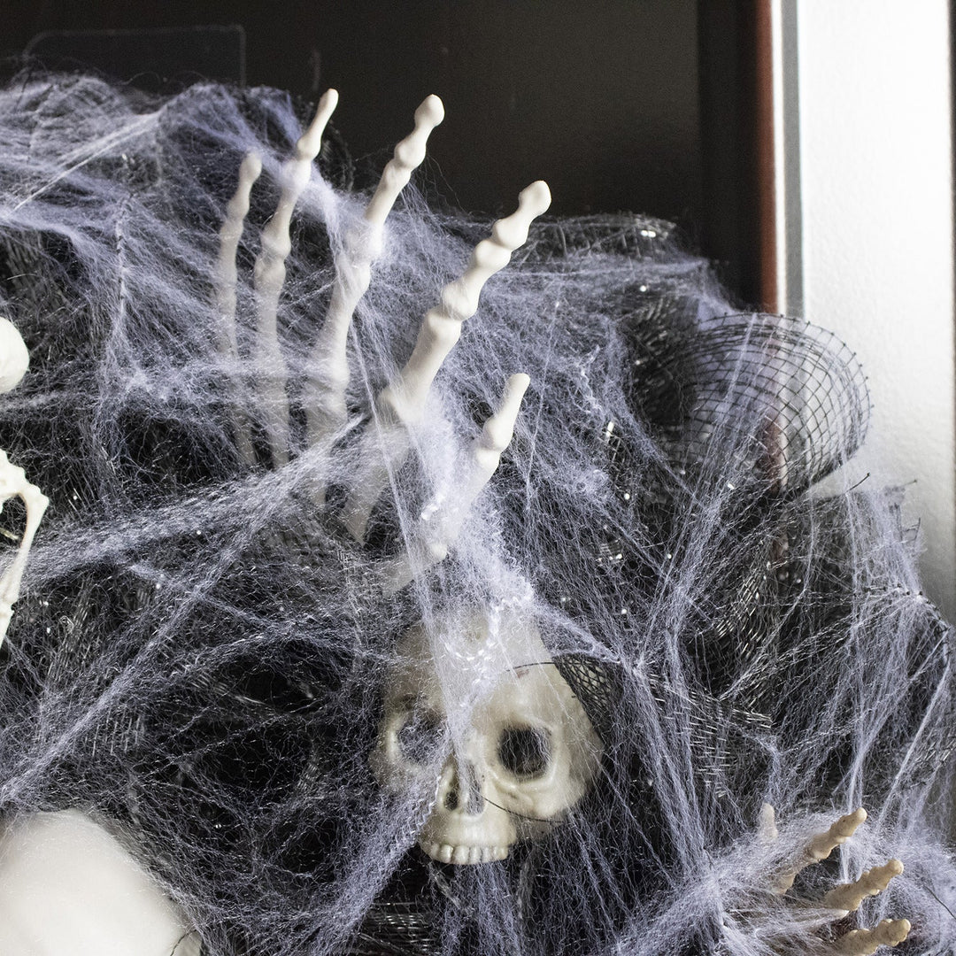 Skanto | Halloween Krans – Mesh Hodeskalle Girlander for Dør- og Veggdekorasjon