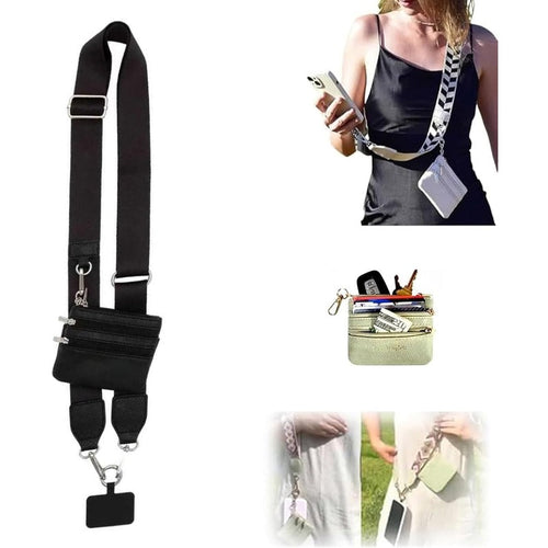 Skanto | Stilig Crossbody Telefon Lanyard med Avtakbar Mini Lommebok