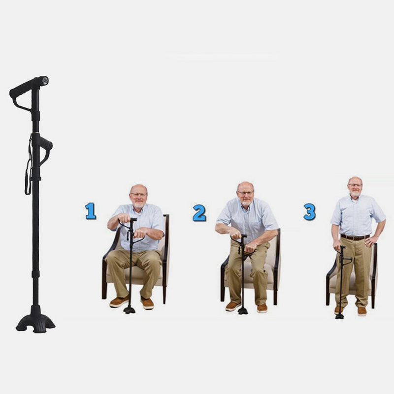 Skanto | Non-slip Foldbar Gåstokk Med LED Lys