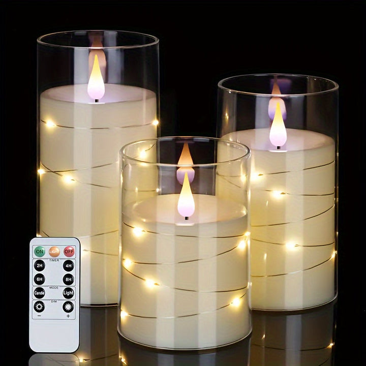 RomanticGlow – LED Stearinlys Sett med Fjernkontroll Skanto
