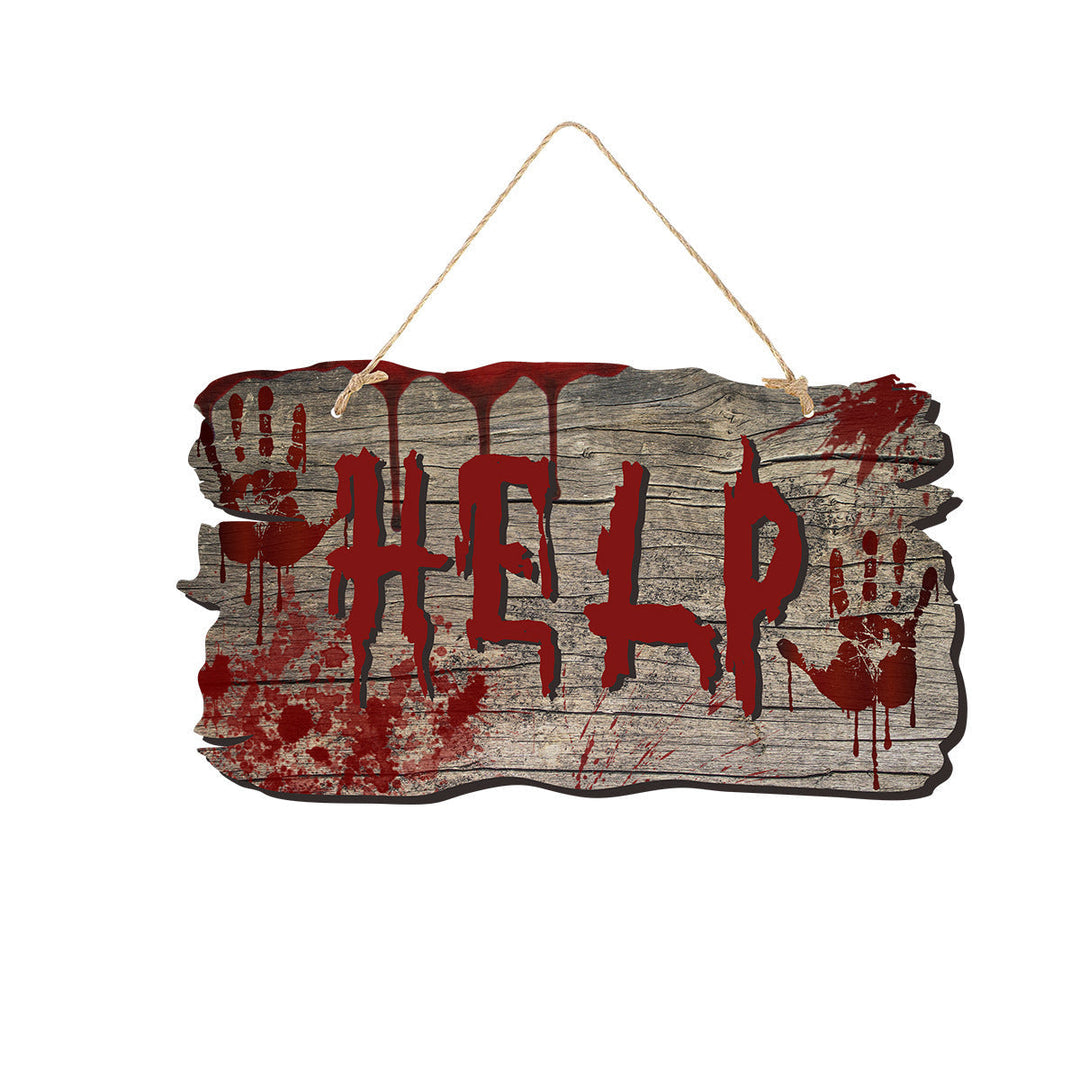 Skanto | Halloween Dørskilt – Trelook Plater med Lanterne, Hodeskalle og heksedesign
